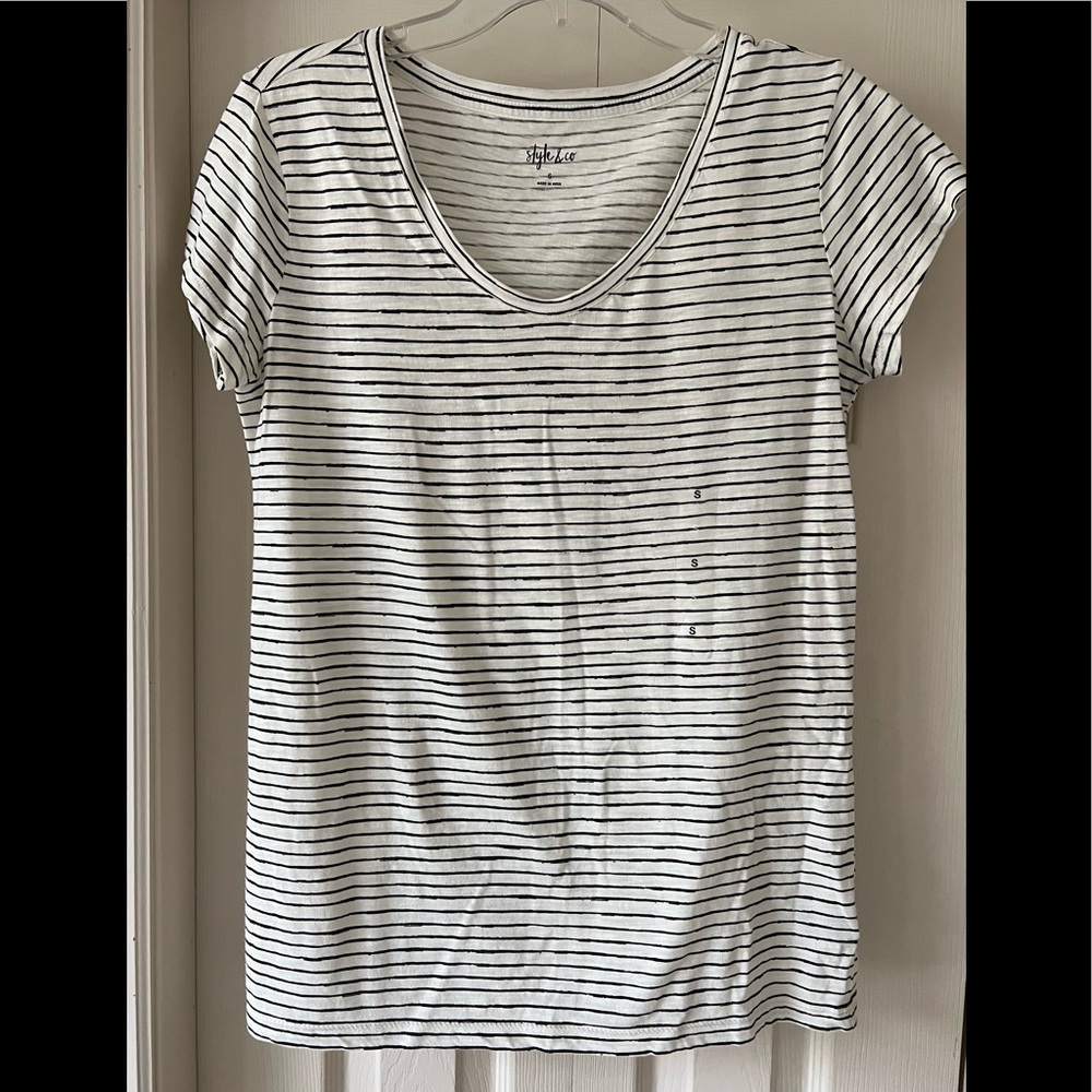 NWT Black/White Striped Tee